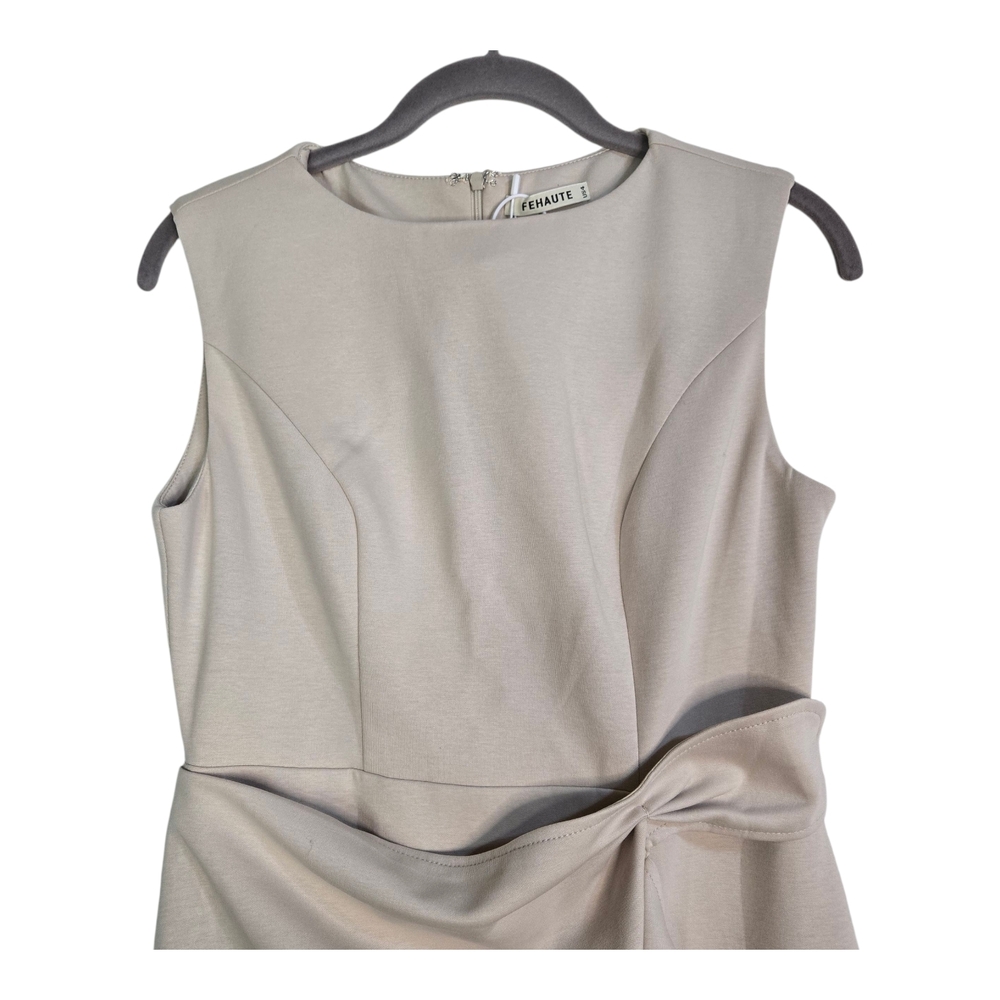 FEHAUTE NWT Size 4 Elegant Cream Sleeveless, Fittes, Flare Bottom Dress - Picture 6 of 13